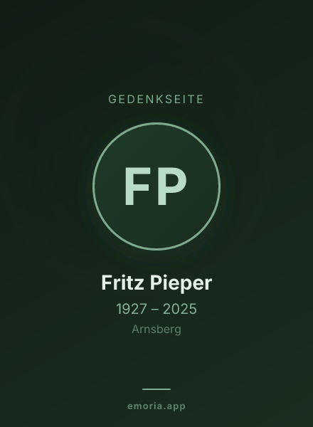 Gedenkportrait von Fritz Pieper