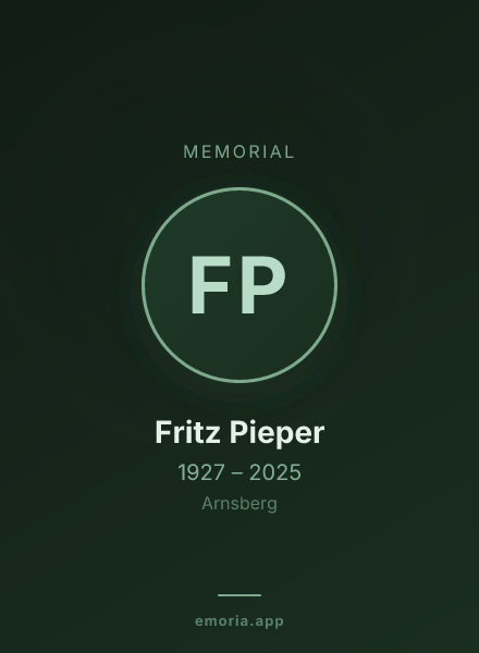 Memorial portrait of Fritz Pieper