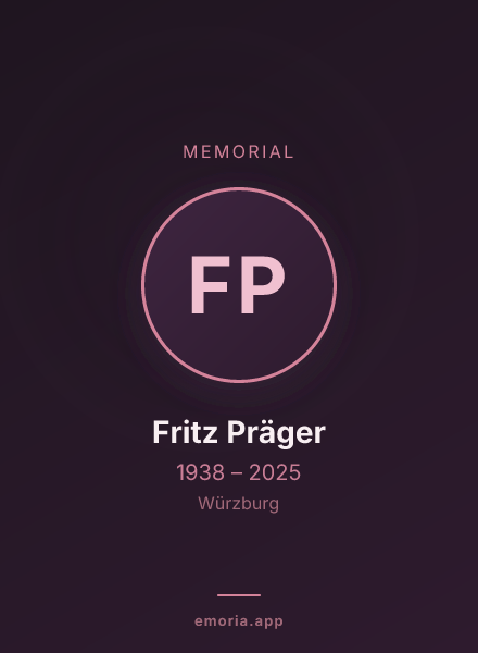 Memorial portrait of Fritz Präger