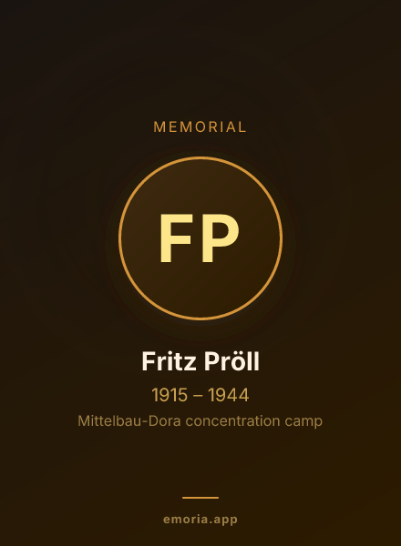 Memorial portrait of Fritz Pröll