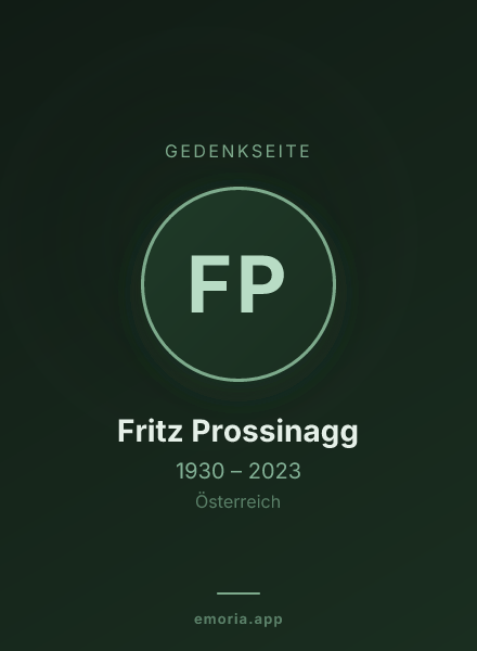 Gedenkportrait von Fritz Prossinagg