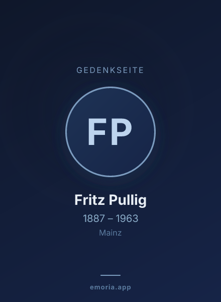 Gedenkportrait von Fritz Pullig
