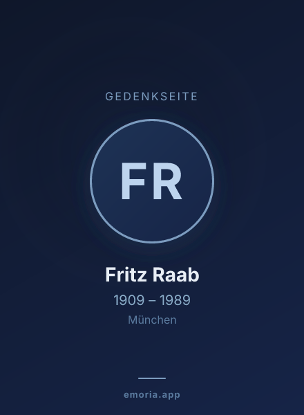 Gedenkportrait von Fritz Raab