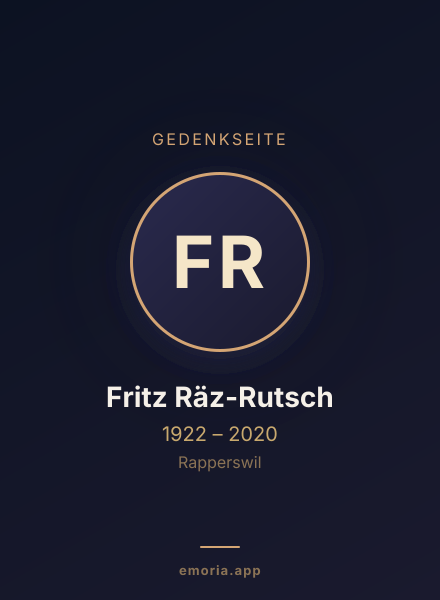 Gedenkportrait von Fritz Räz-Rutsch