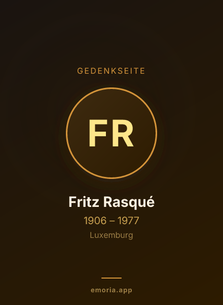 Gedenkportrait von Fritz Rasqué