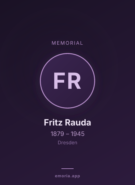 Memorial portrait of Fritz Rauda