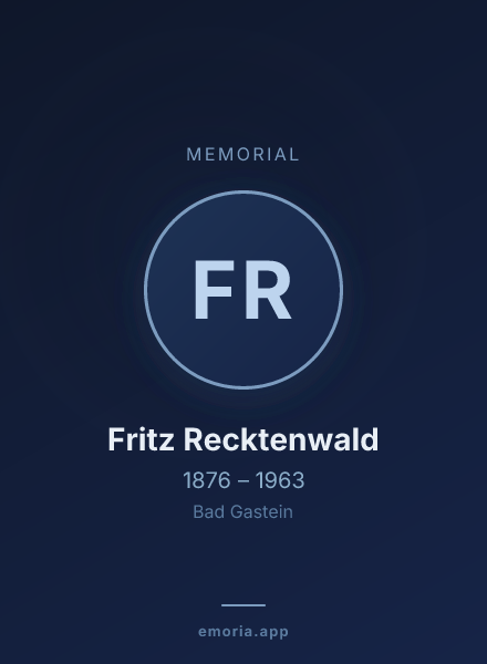 Memorial portrait of Fritz Recktenwald