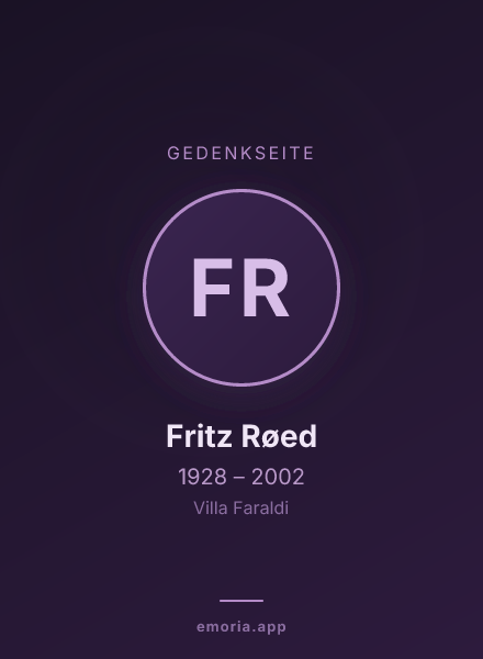 Gedenkportrait von Fritz Røed