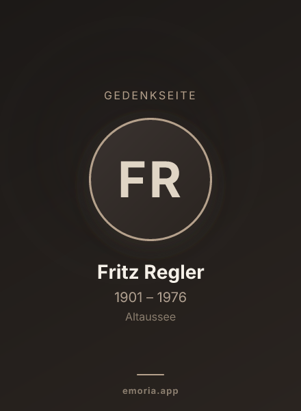 Gedenkportrait von Fritz Regler