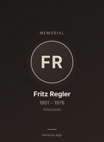 Memorial portrait of Fritz Regler