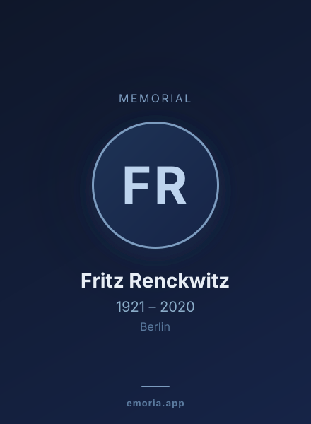 Memorial portrait of Fritz Renckwitz