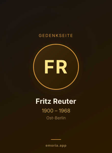 Gedenkportrait von Fritz Reuter