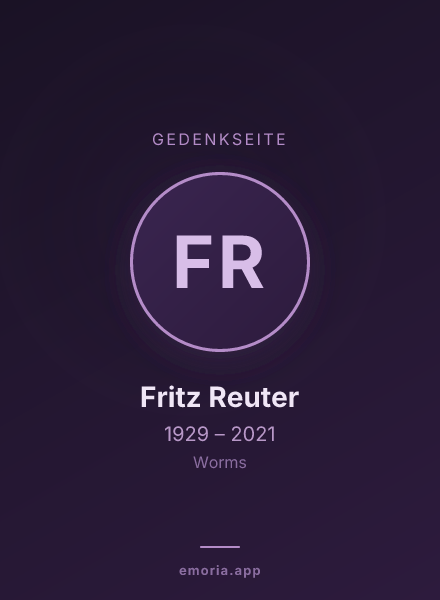 Gedenkportrait von Fritz Reuter