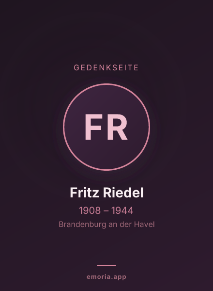 Gedenkportrait von Fritz Riedel
