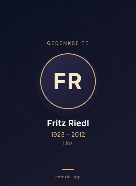 Gedenkportrait von Fritz Riedl