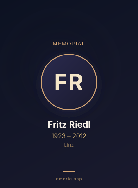 Memorial portrait of Fritz Riedl