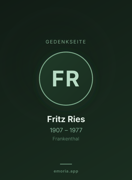 Gedenkportrait von Fritz Ries