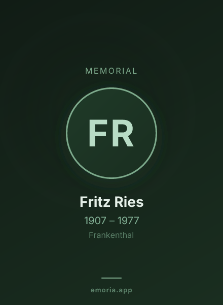 Memorial portrait of Fritz Ries