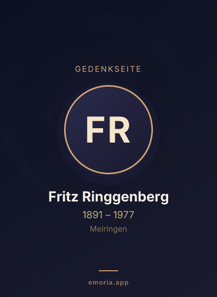 Gedenkportrait von Fritz Ringgenberg