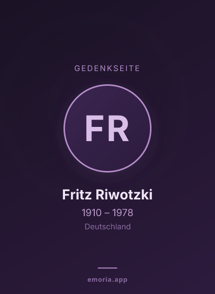 Gedenkportrait von Fritz Riwotzki
