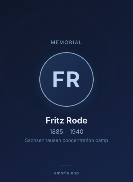 Memorial portrait of Fritz Rode