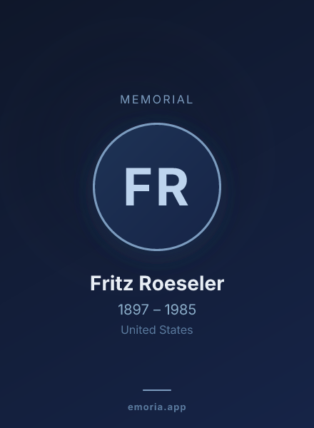 Memorial portrait of Fritz Roeseler