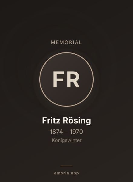 Memorial portrait of Fritz Rösing
