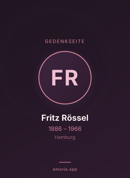 Gedenkportrait von Fritz Rössel