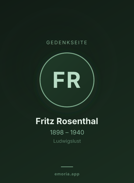 Gedenkportrait von Fritz Rosenthal
