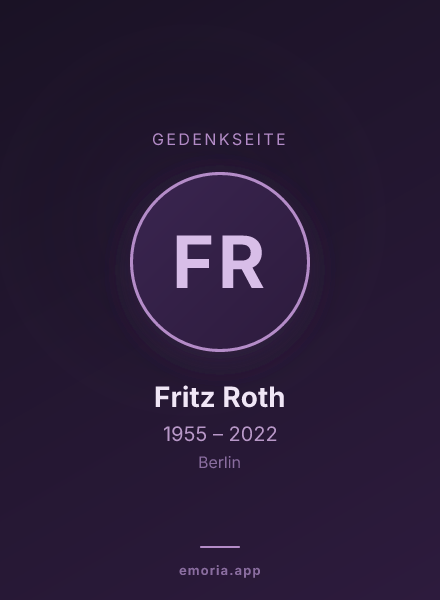Gedenkportrait von Fritz Roth