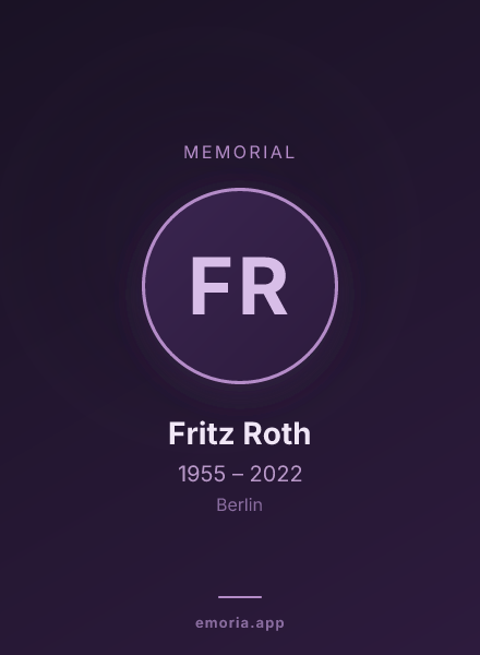 Memorial portrait of Fritz Roth
