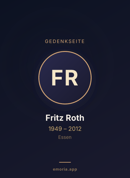 Gedenkportrait von Fritz Roth