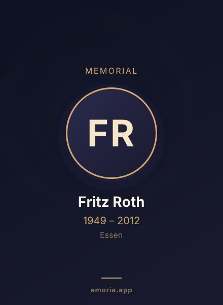 Memorial portrait of Fritz Roth