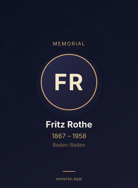 Memorial portrait of Fritz Rothe