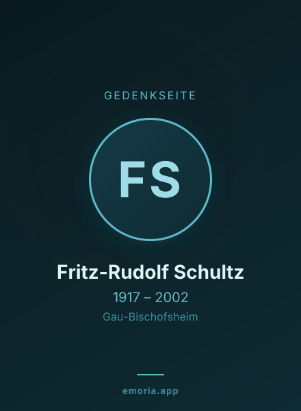 Gedenkportrait von Fritz-Rudolf Schultz