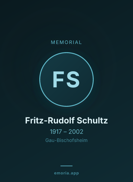 Memorial portrait of Fritz-Rudolf Schultz