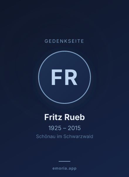 Gedenkportrait von Fritz Rueb