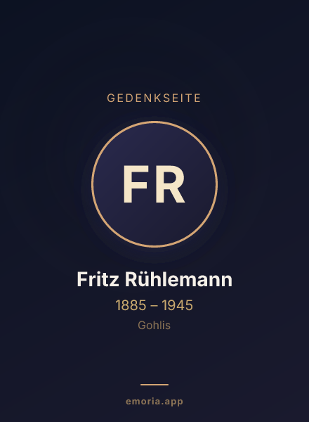 Gedenkportrait von Fritz Rühlemann
