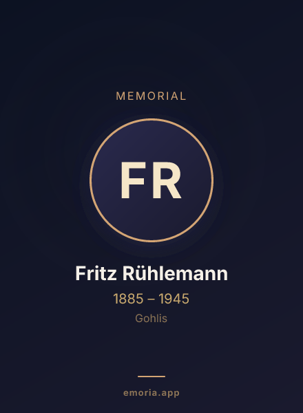 Memorial portrait of Fritz Rühlemann