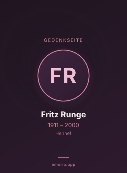 Gedenkportrait von Fritz Runge