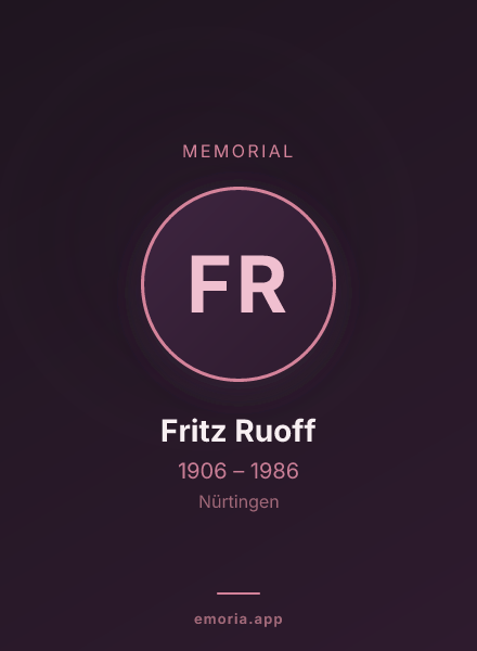 Memorial portrait of Fritz Ruoff
