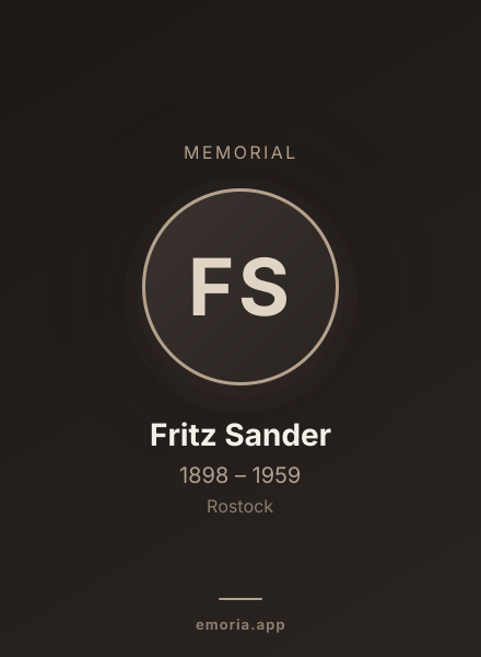 Memorial portrait of Fritz Sander