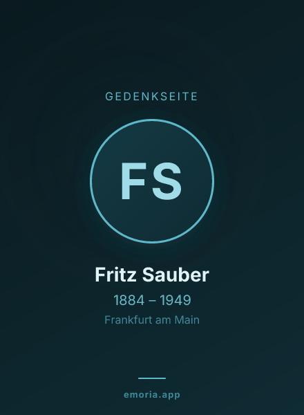 Gedenkportrait von Fritz Sauber