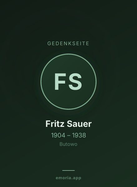 Gedenkportrait von Fritz Sauer