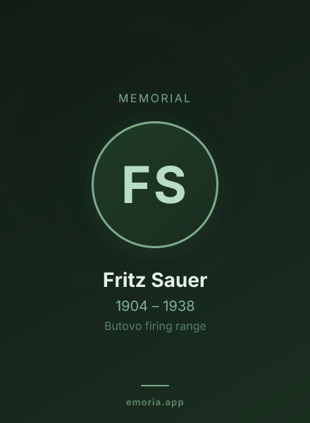 Memorial portrait of Fritz Sauer