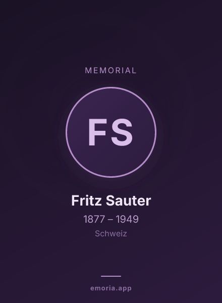 Memorial portrait of Fritz Sauter