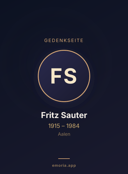 Gedenkportrait von Fritz Sauter