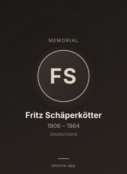 Memorial portrait of Fritz Schäperkötter