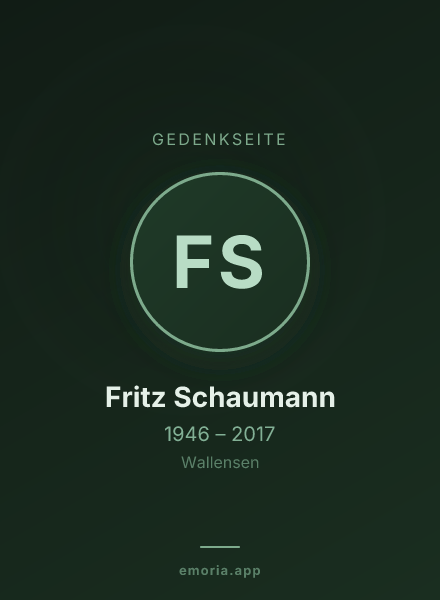 Gedenkportrait von Fritz Schaumann