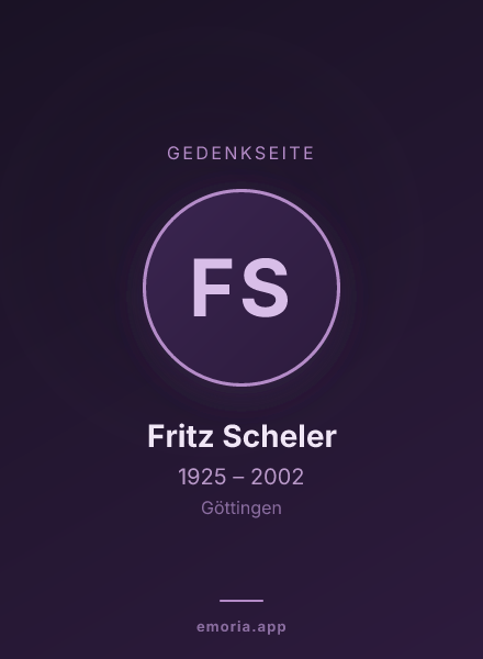 Gedenkportrait von Fritz Scheler